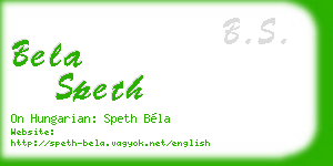 bela speth business card